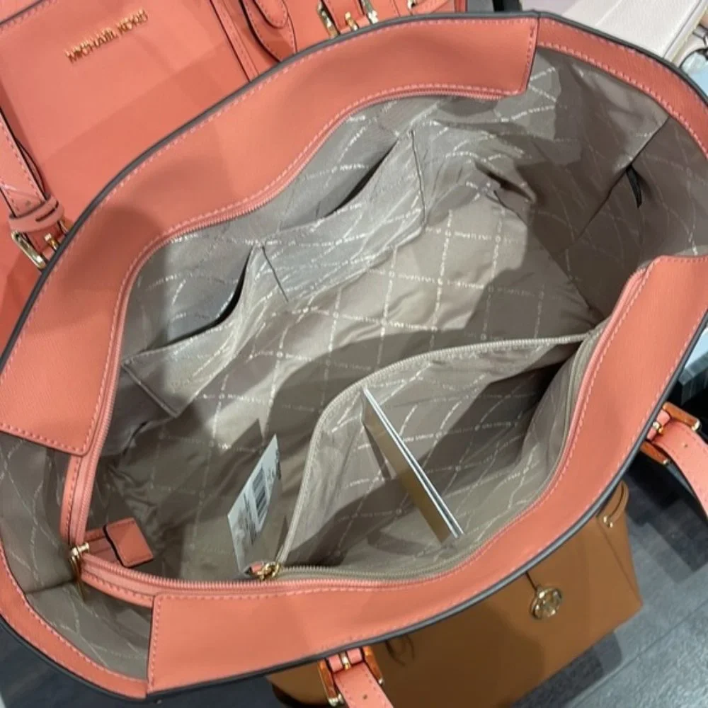 Michael Kors Gilly Large Drawstring Travel Tote Sherbert Leather - Picture 13 of 16